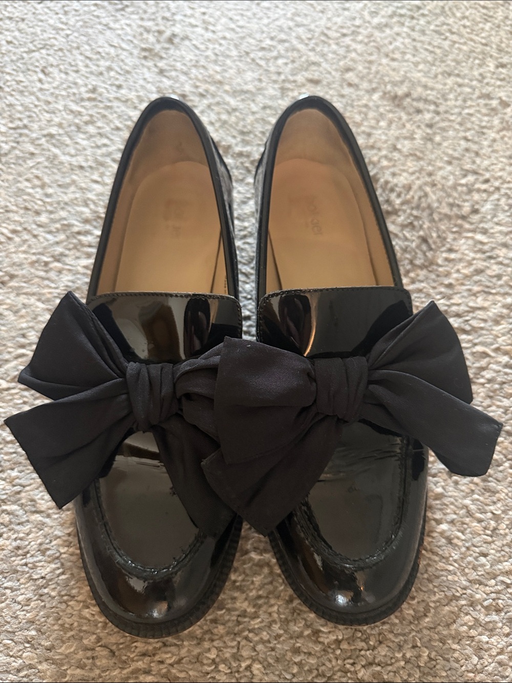 Botkier Black Patent Bow Loafers